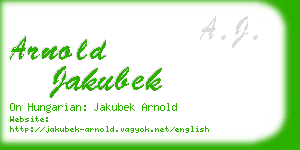 arnold jakubek business card